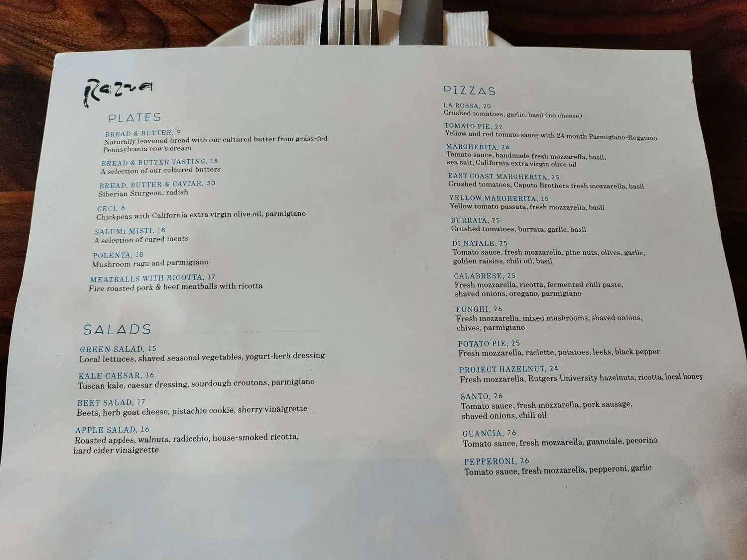 Menu 5