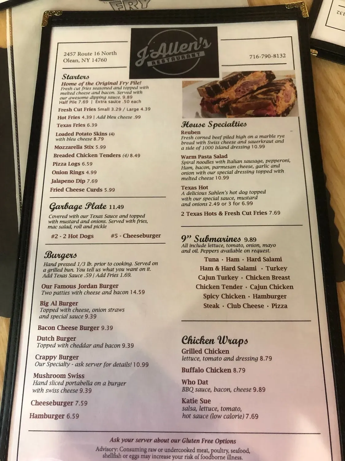 J-Allen's Bar & Grill Menu - Updated October 2025