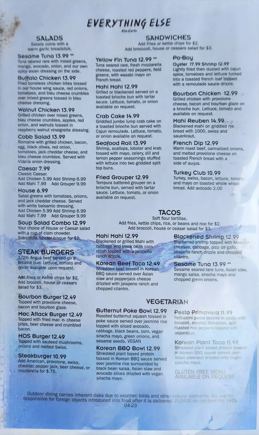 Fishlips Waterfront Bar & Grill Menu - Updated October 2025