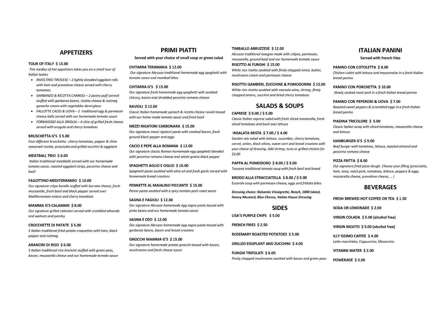 Menu 1