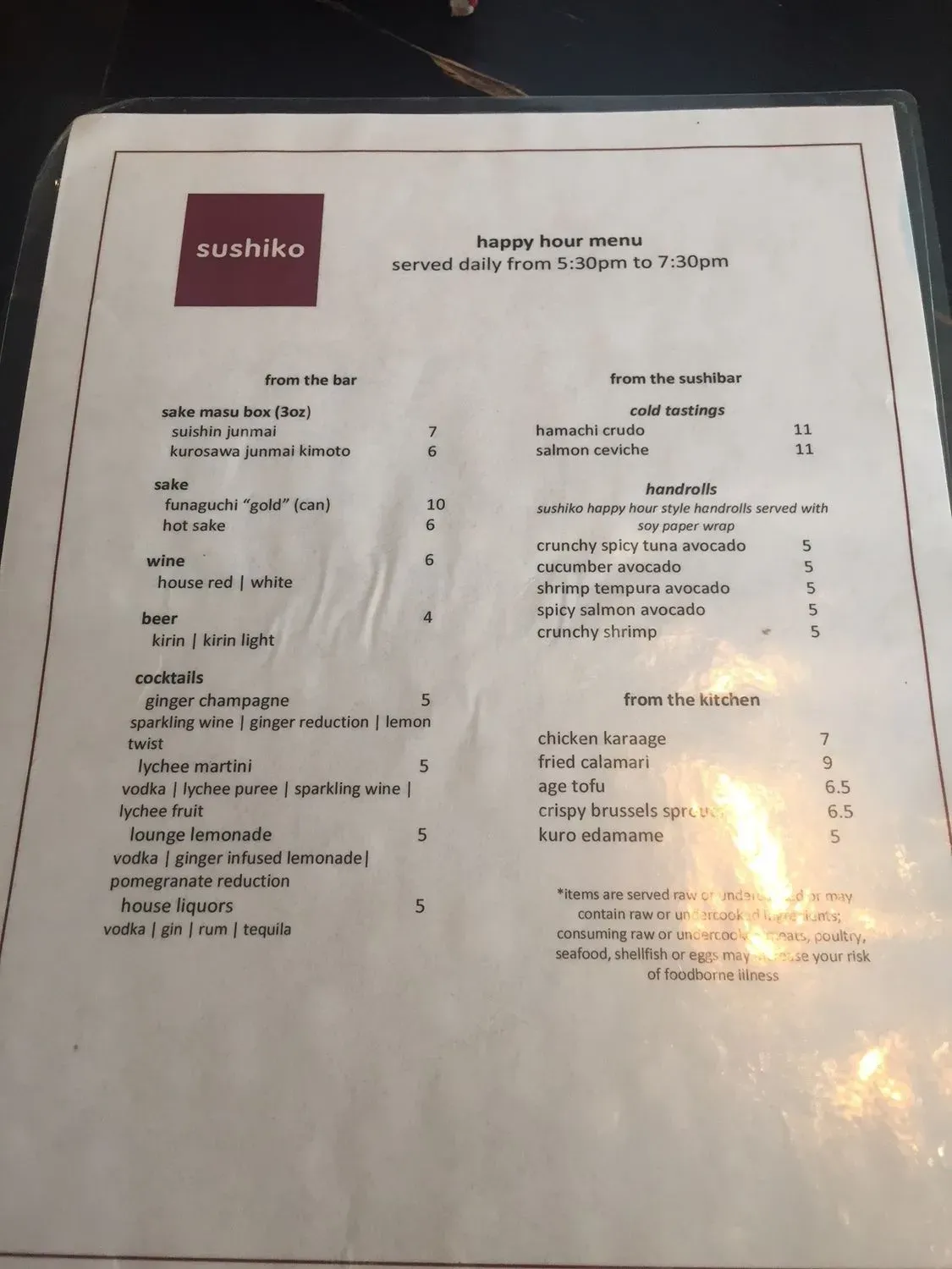 Menu 5