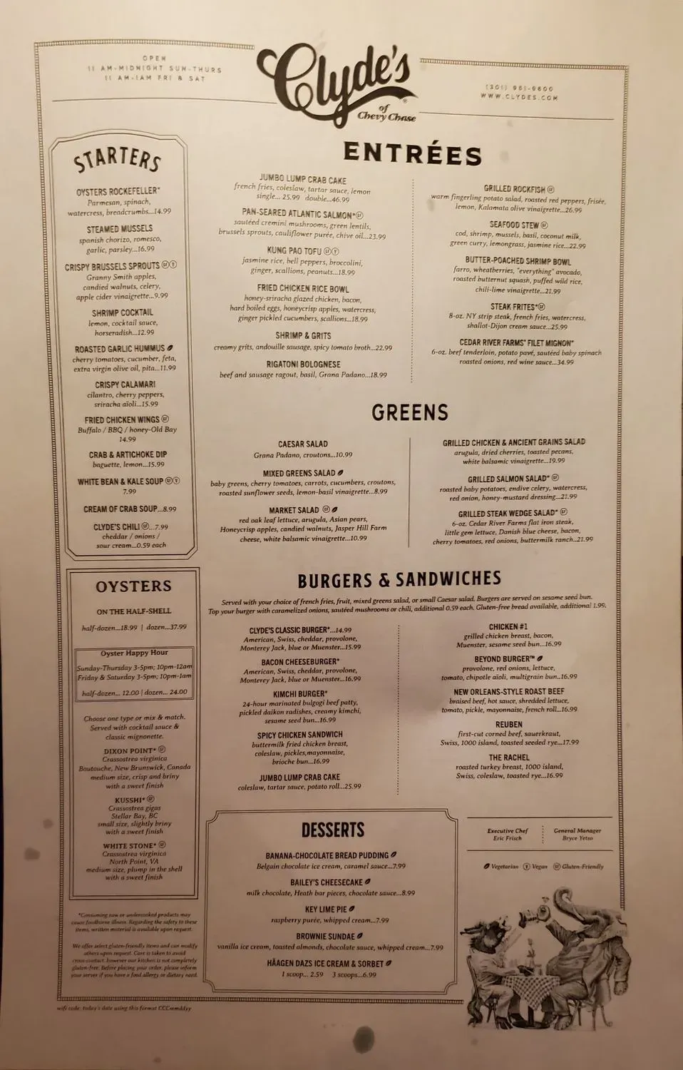 Clyde's of Chevy Chase Menu - Updated October 2025