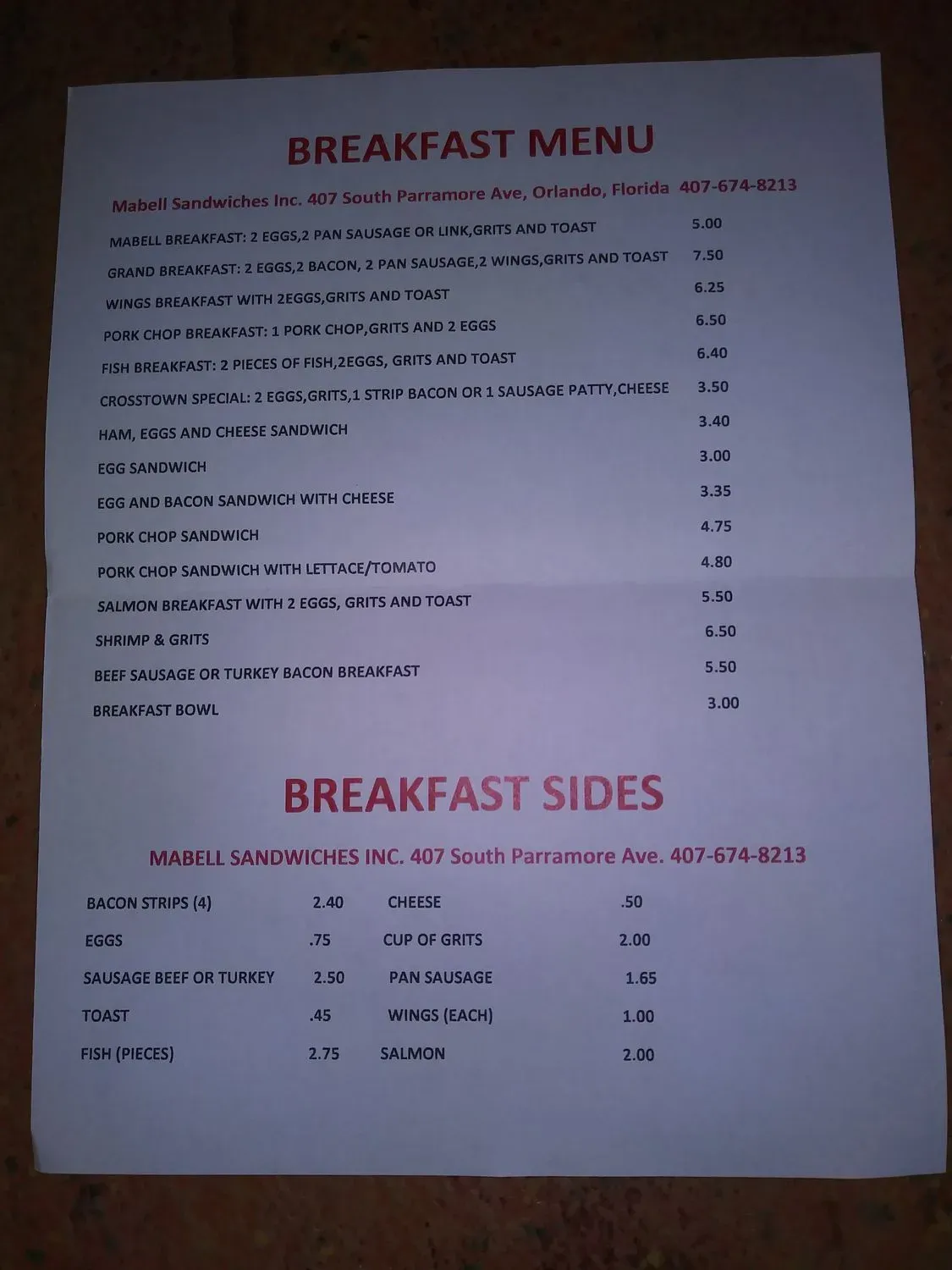 Menu 2