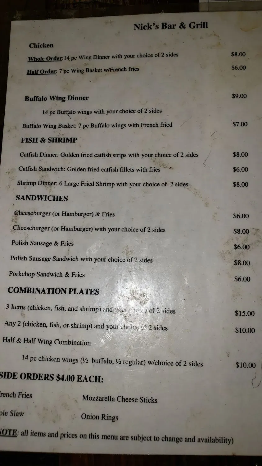 Menu 1