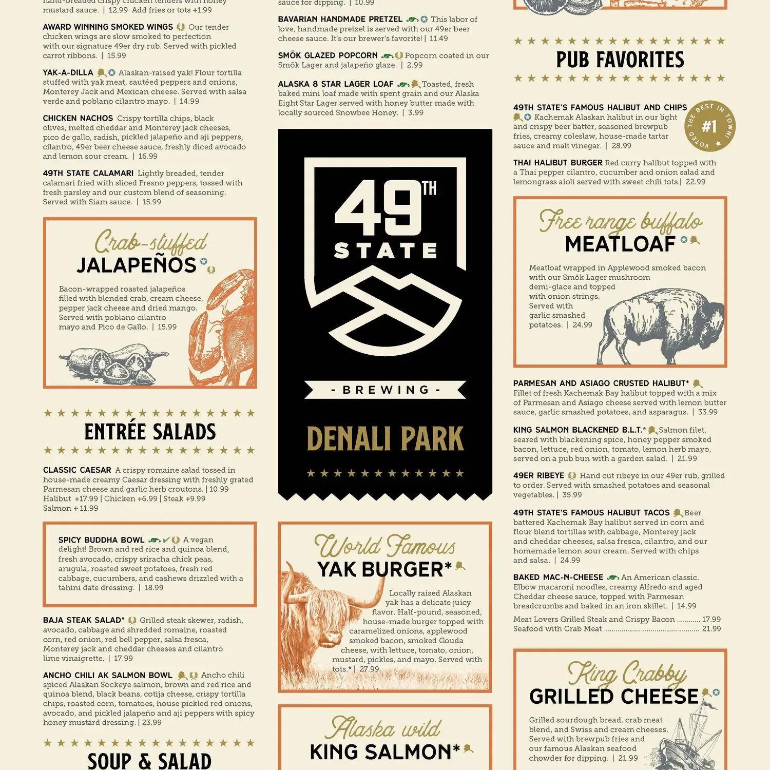 49th State Brewing - Denali Park Menu - Updated October 2025