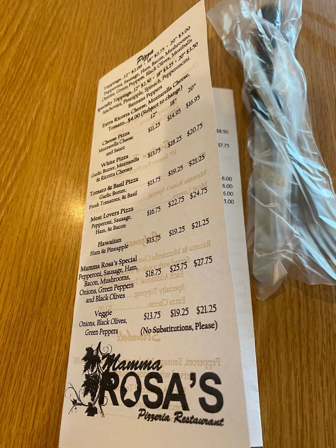 Mamma Rosa's Pizza & Restaurant Menu - Updated October 2025