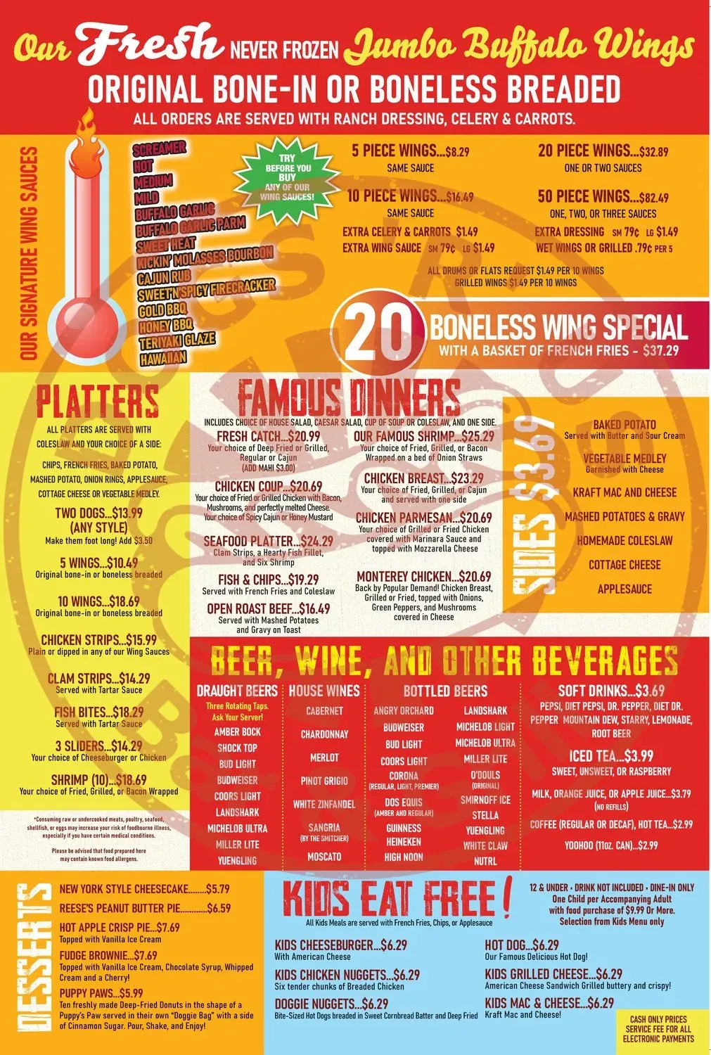 Dogs 'R' Us Menu - Updated October 2025