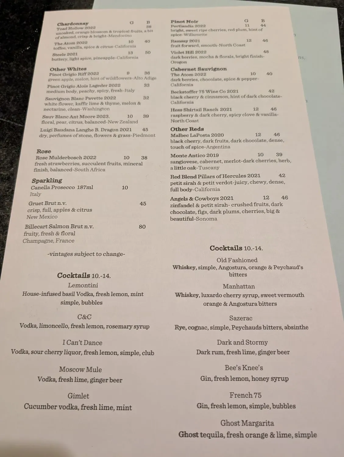 Menu 1