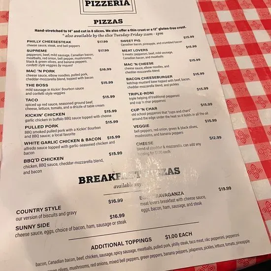 Fire Pit Pizzeria Menu Huron, SD Checkle