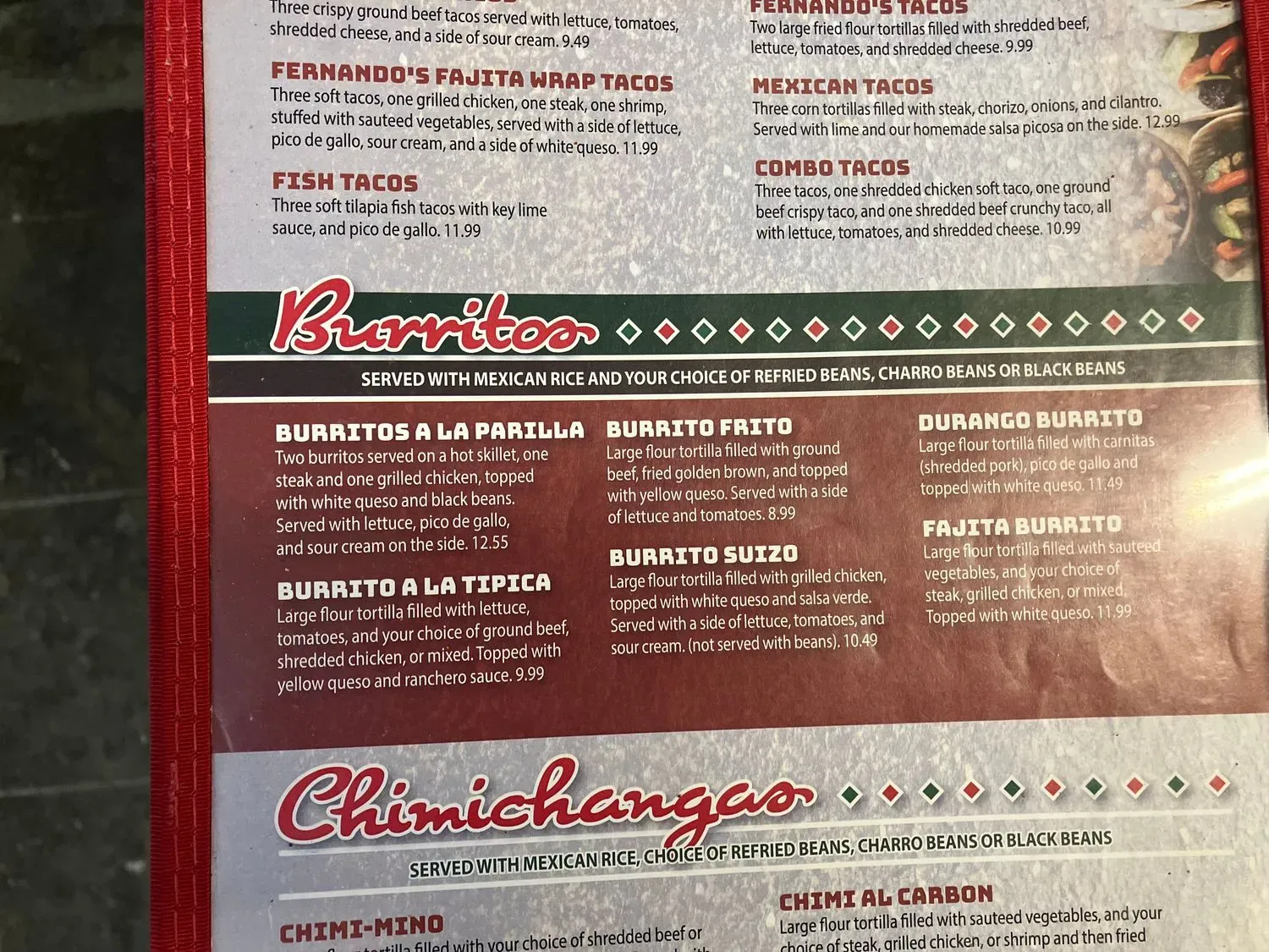 Fernando’s Mexican Grill Menu | Florence, MS | Checkle