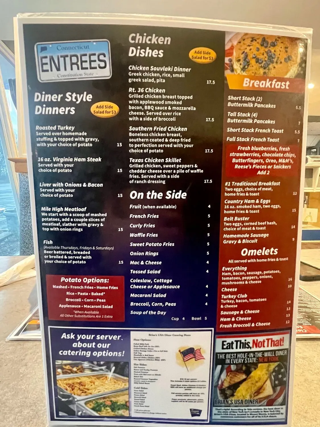 Brian's USA Diner Menu - Updated October 2025