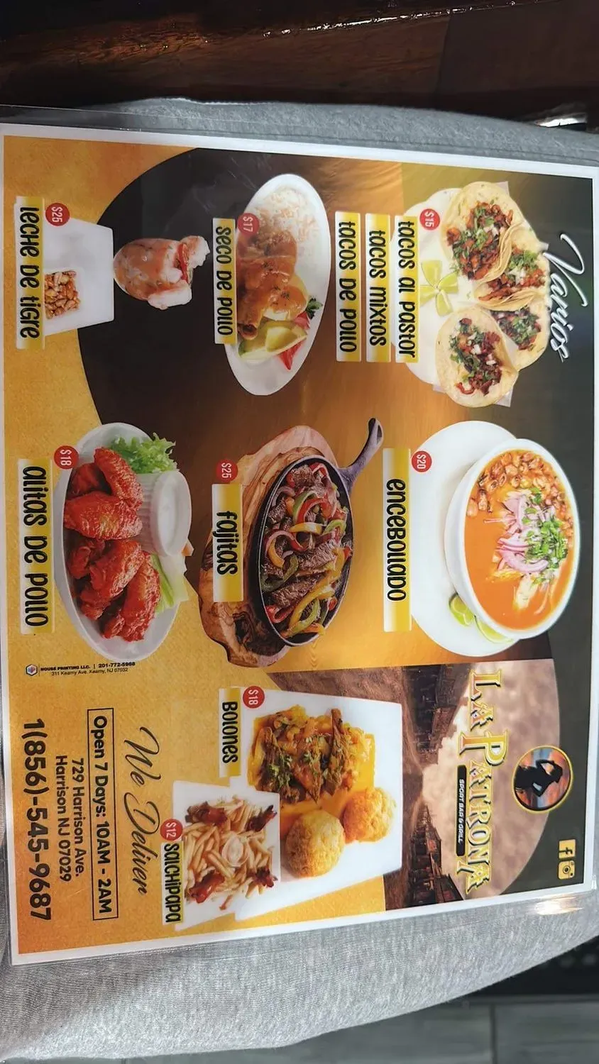 La Patrona Sports Bar & Grill Menu - Updated October 2025