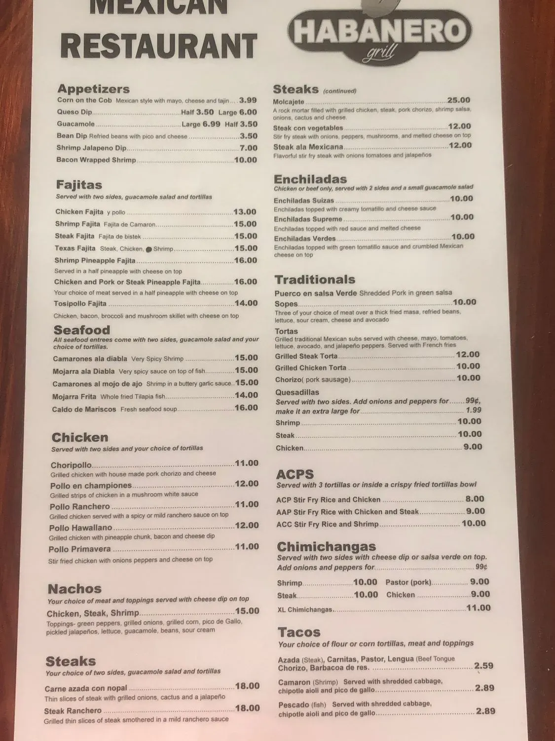 Menu 1