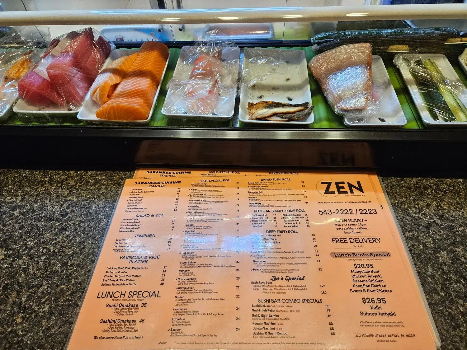 ZEN Menu - Updated October 2025