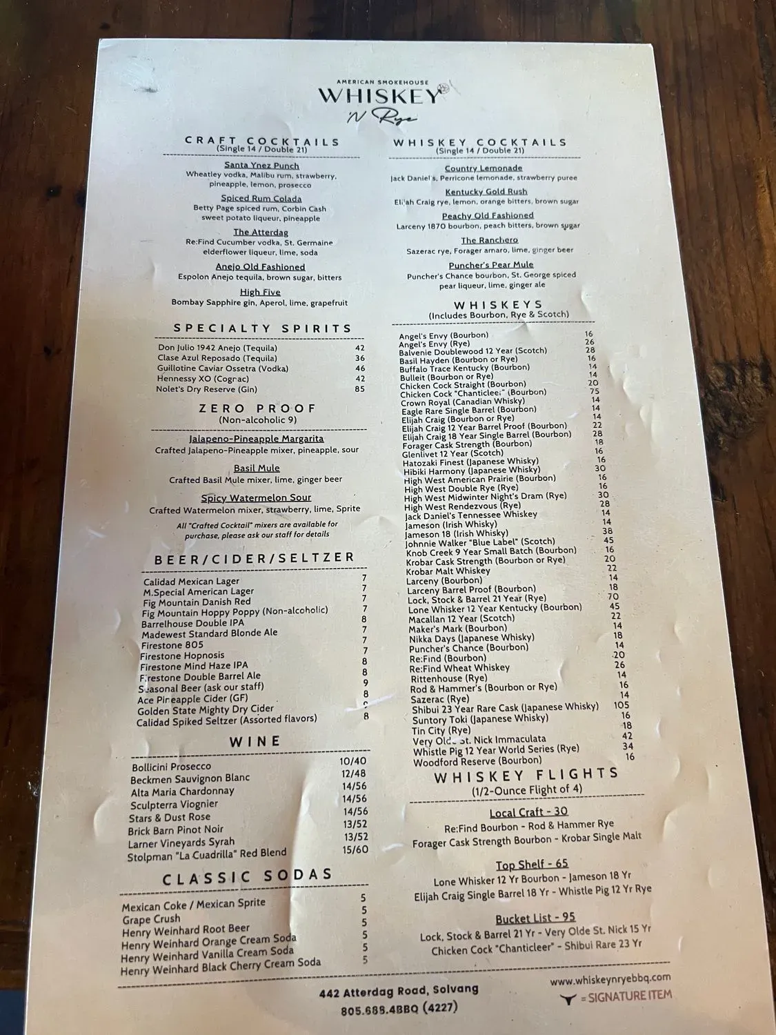 Whiskey 'N Rye Smokehouse Menu - Updated October 2025