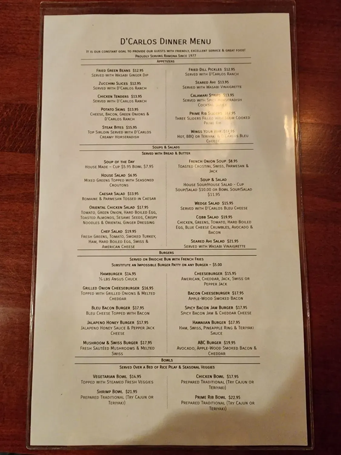 Menu 1