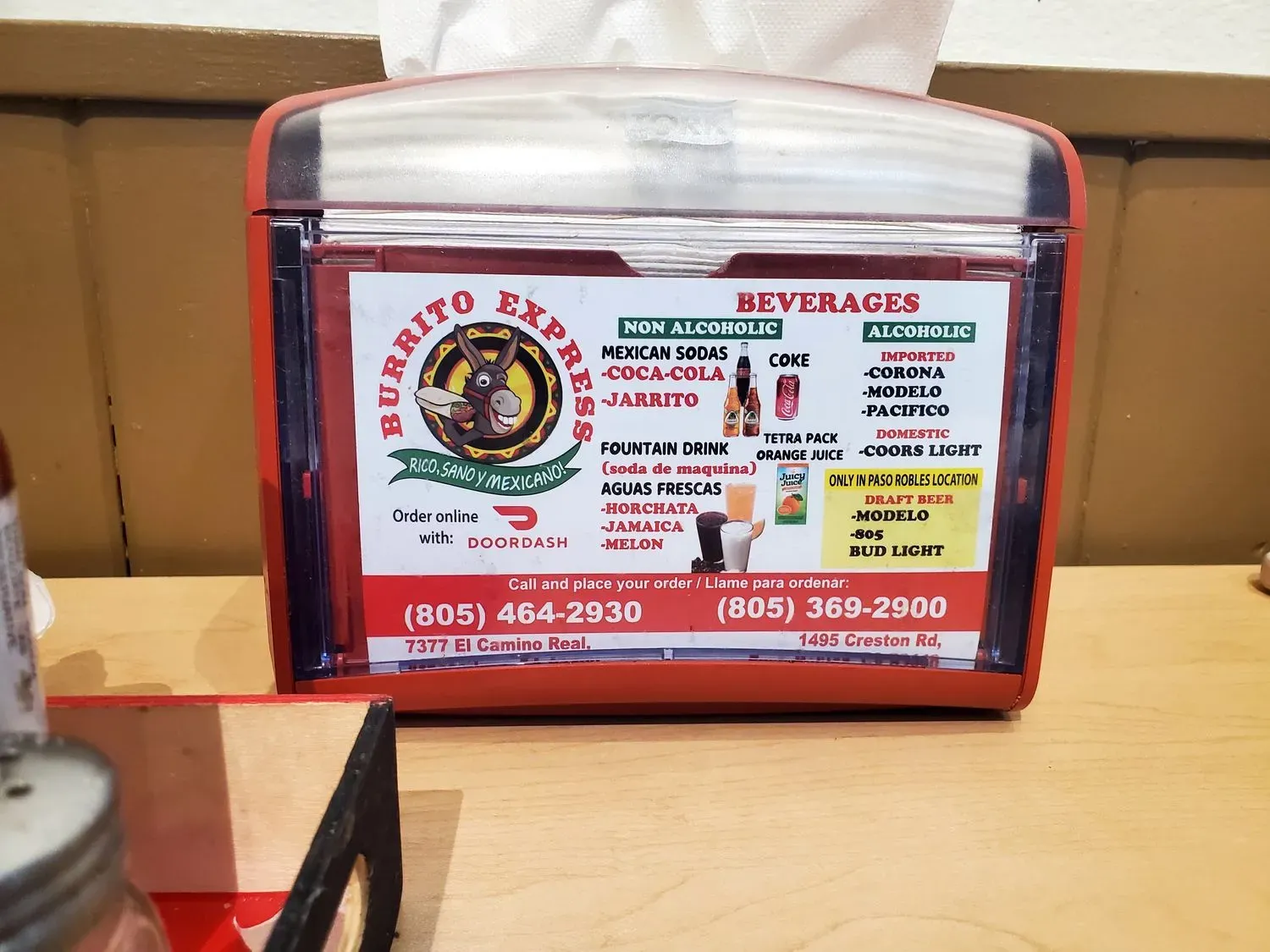 Burritos Express Menu - Updated October 2025