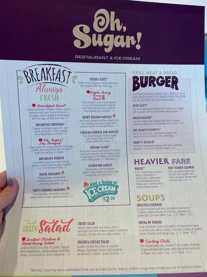 Oh, Sugar Menu | Eden, NC | Checkle