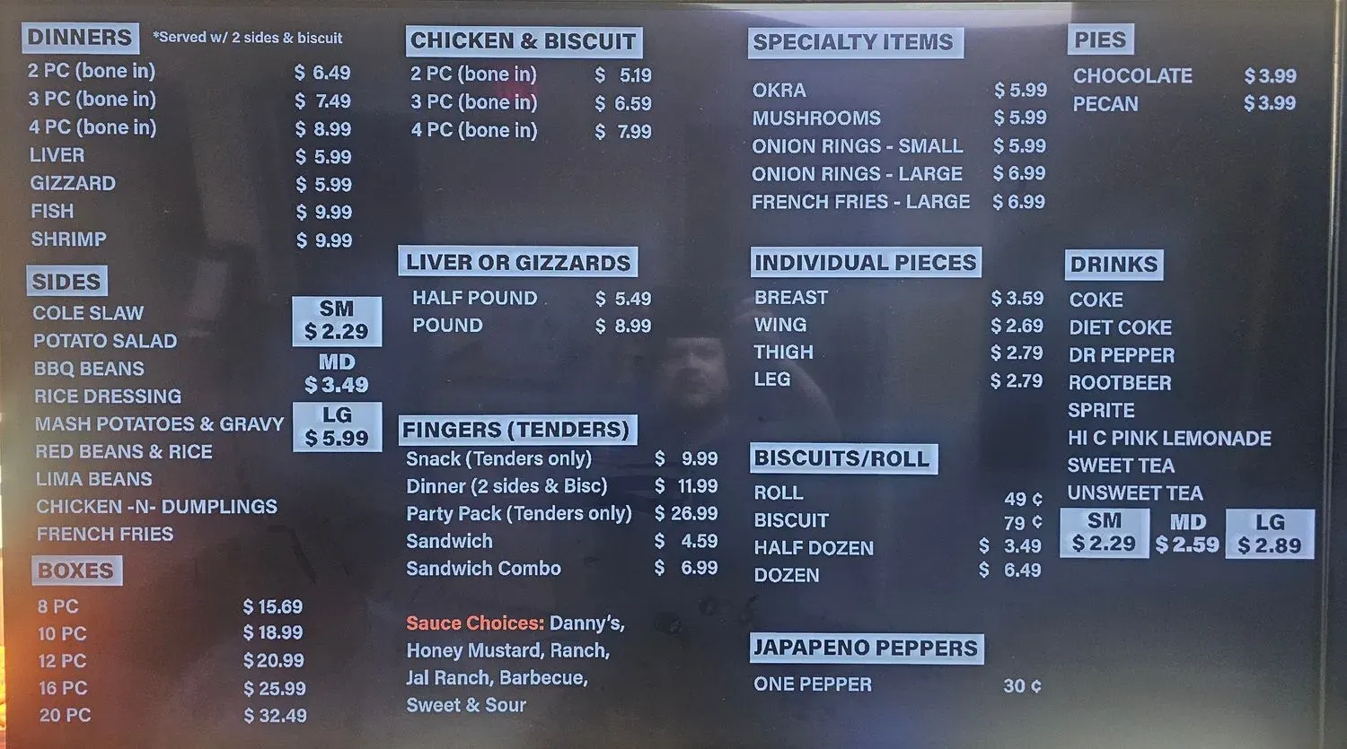 Danny's Fried Chicken Menu - Updated October 2025