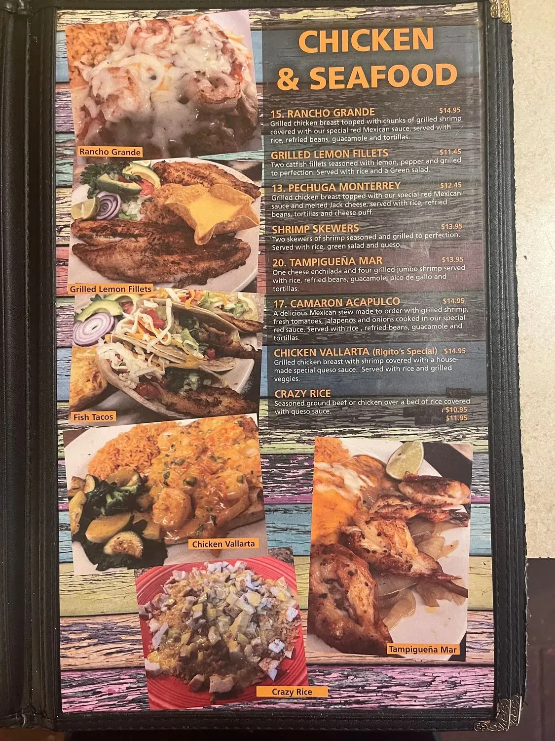 El Ranchero Menu - Updated October 2025