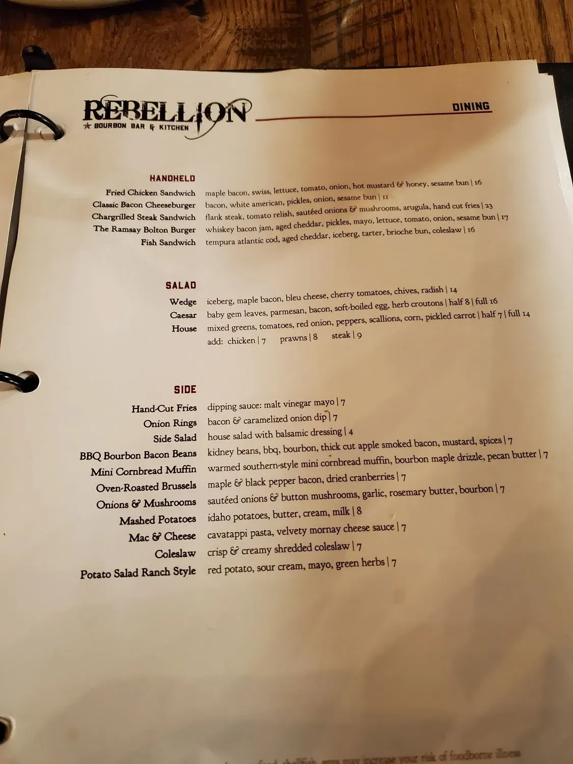 Menu 5