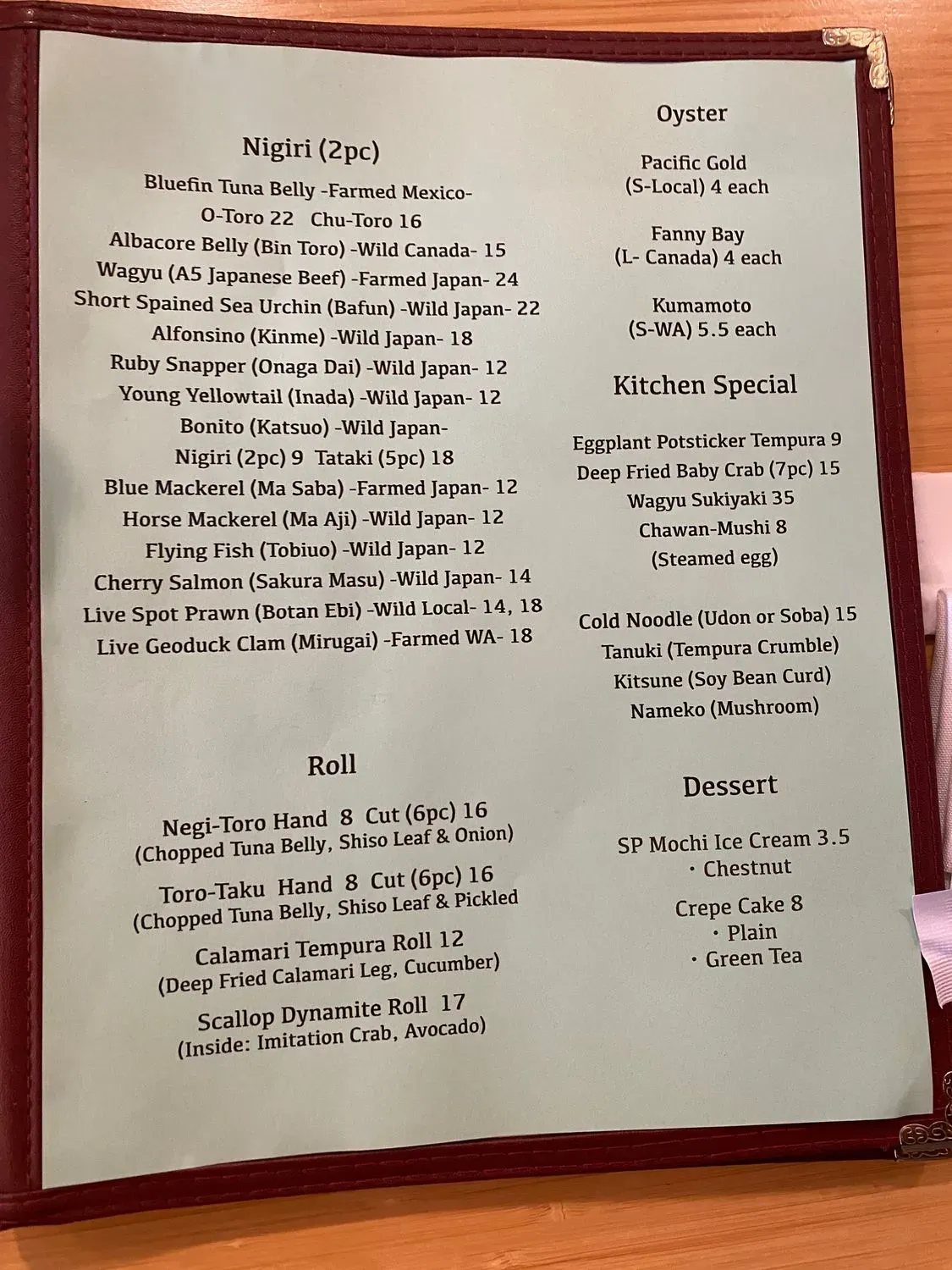 Menu 1