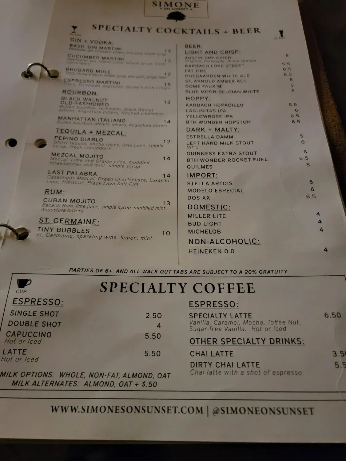 Menu 1