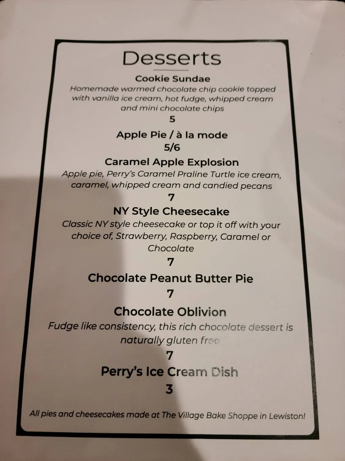 The Brookside Menu - Updated October 2025