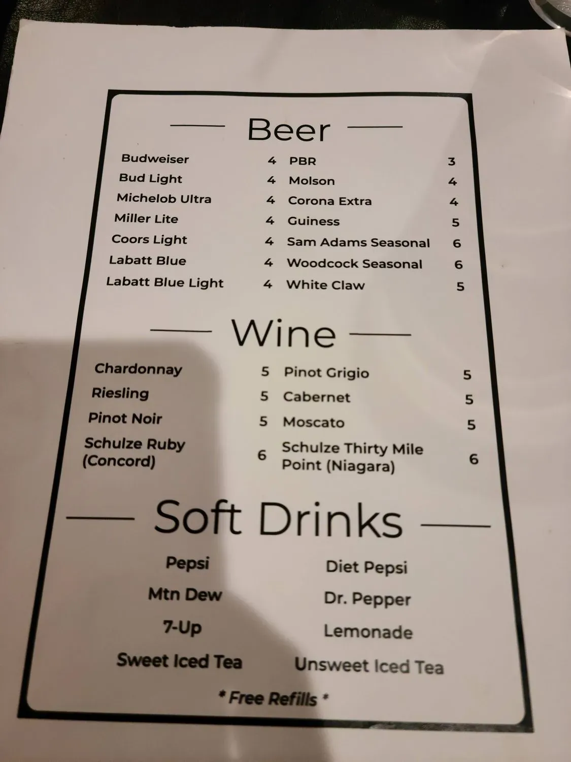 The Brookside Menu - Updated October 2025