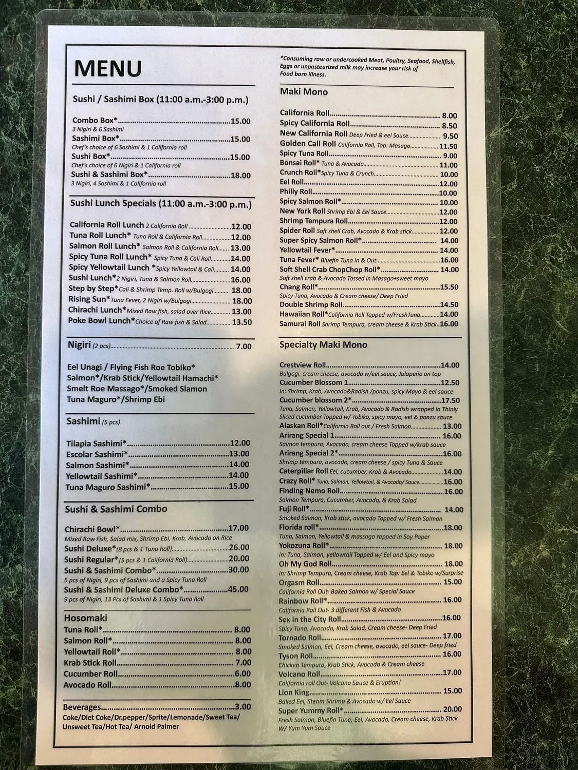 Menu 1