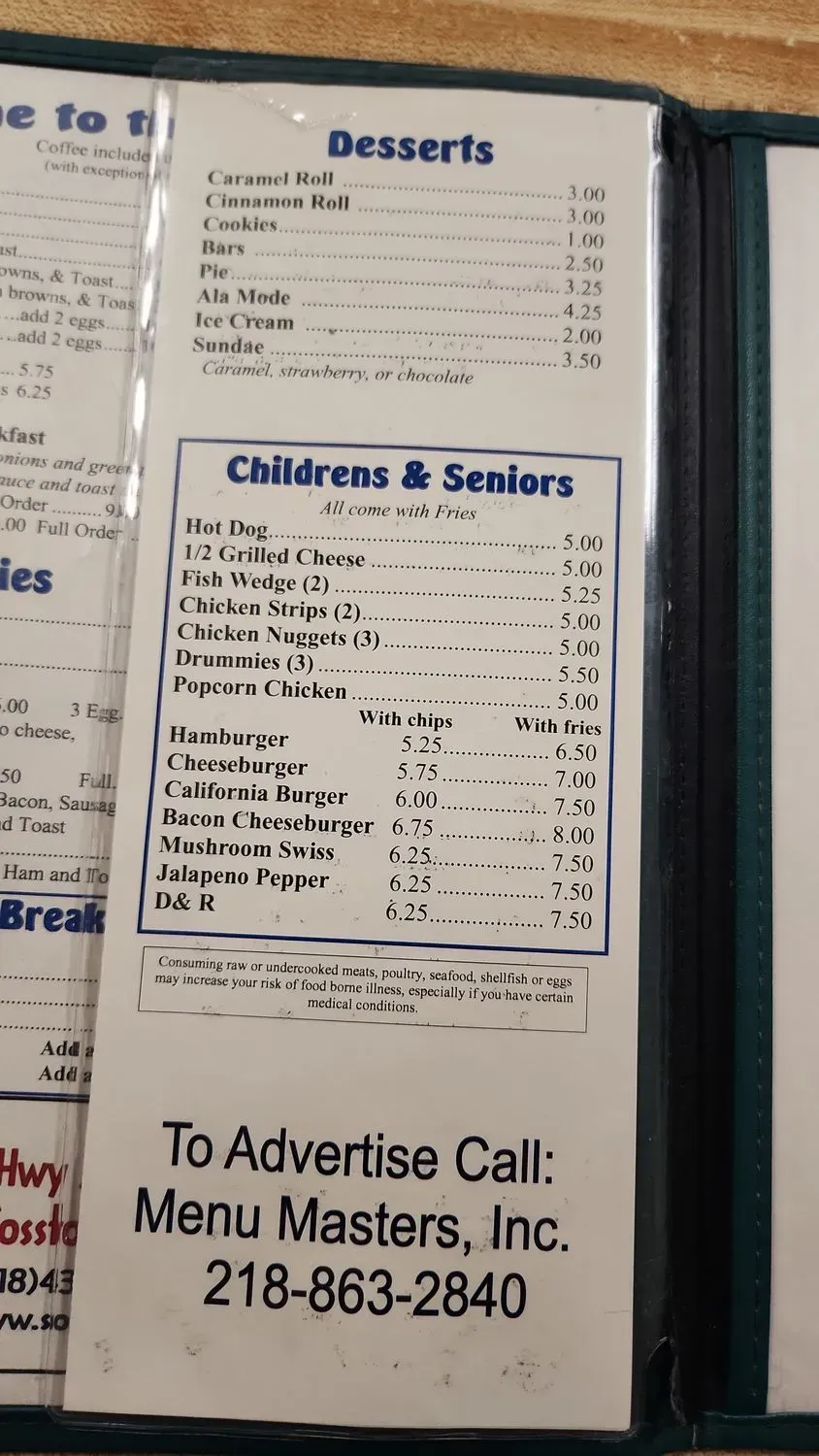 D & R Cafe Menu - Updated October 2025