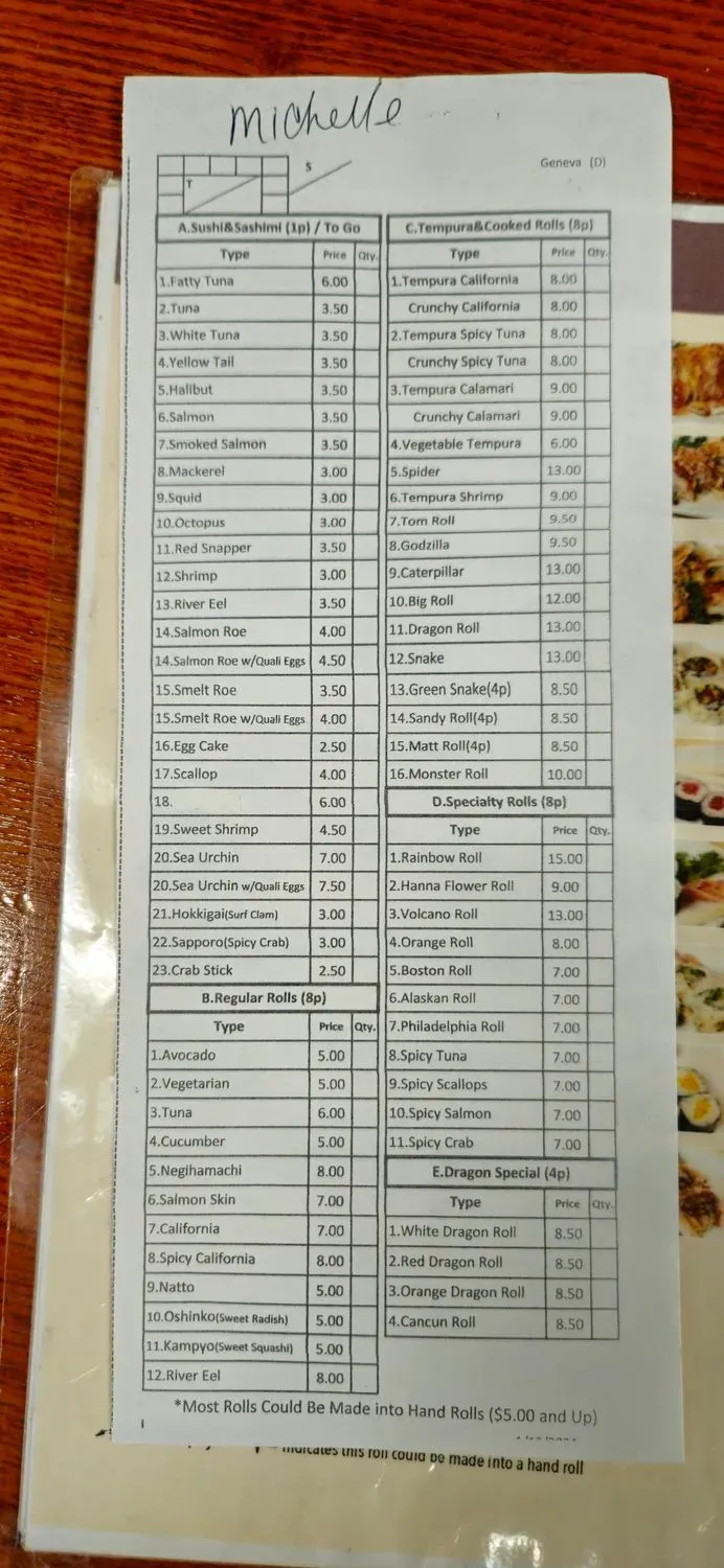 Menu 1