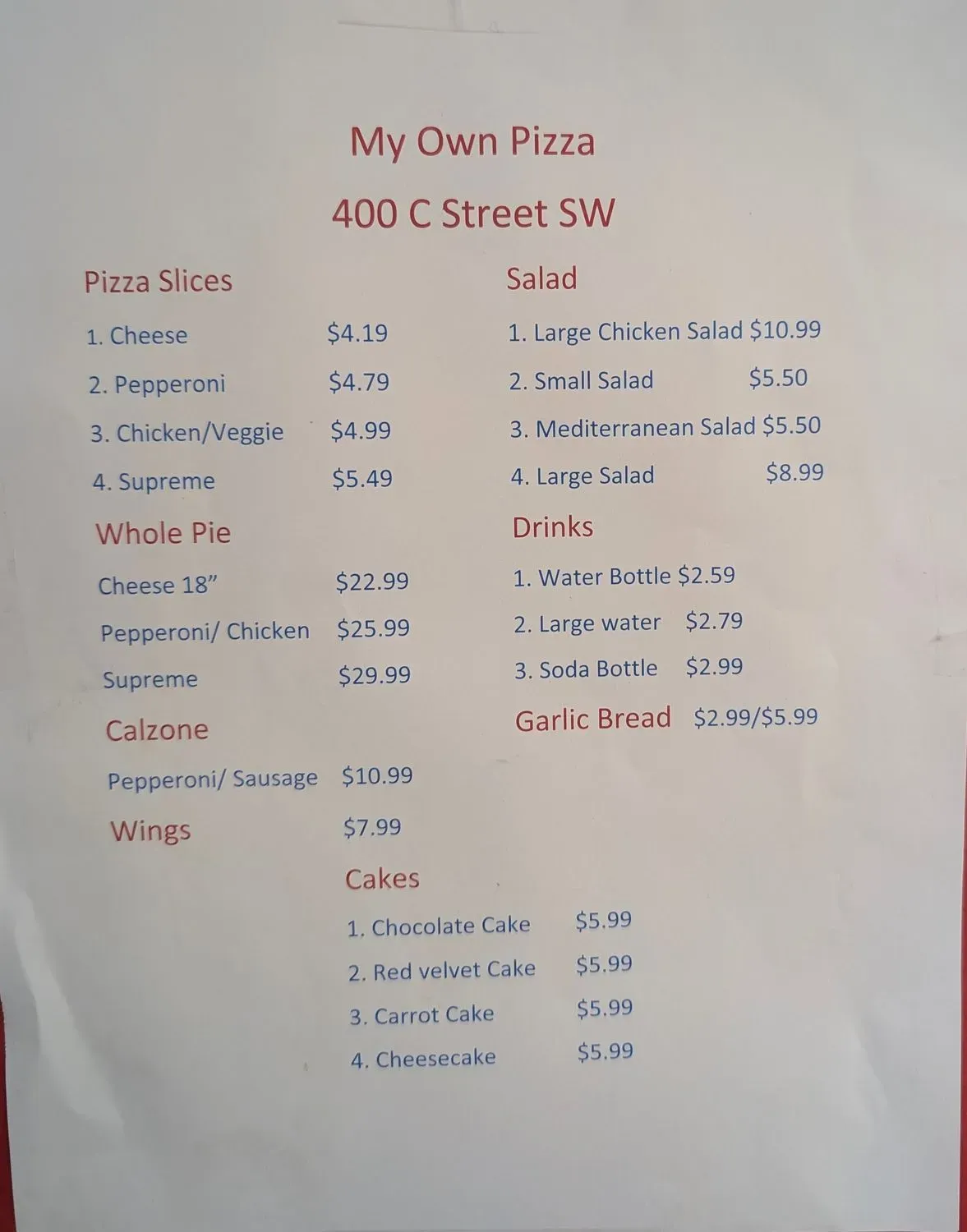 Menu 1