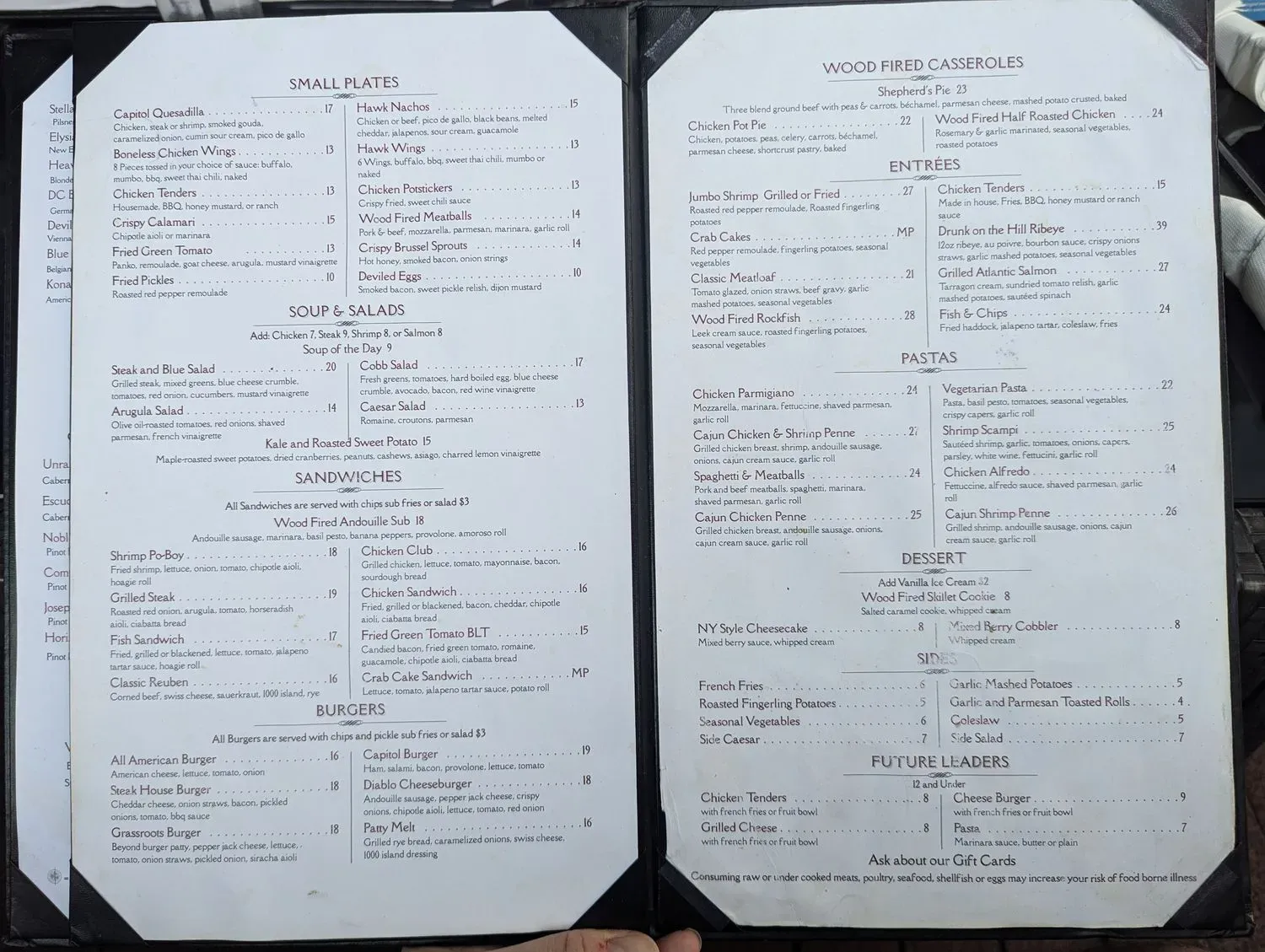 Hawk N Dove Capitol Hill DC Menu - Updated October 2025