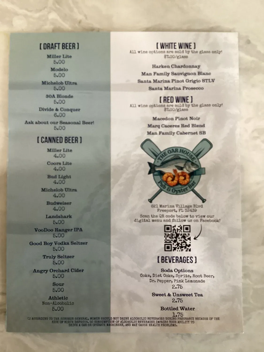 The Oar House Pub & Oyster Bar on Black Creek Menu - Updated October 2025