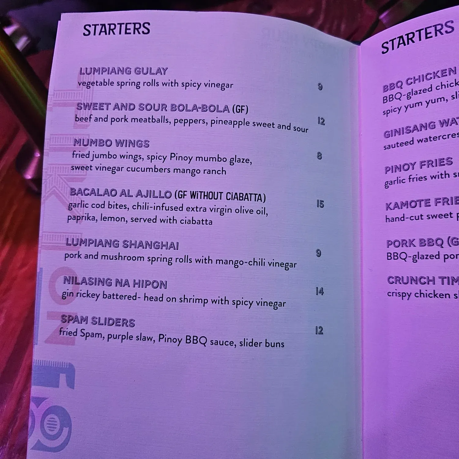 Menu 1