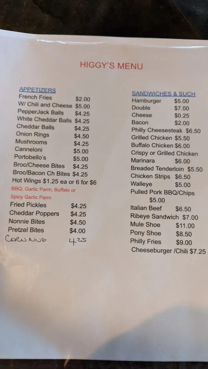 Menu 1