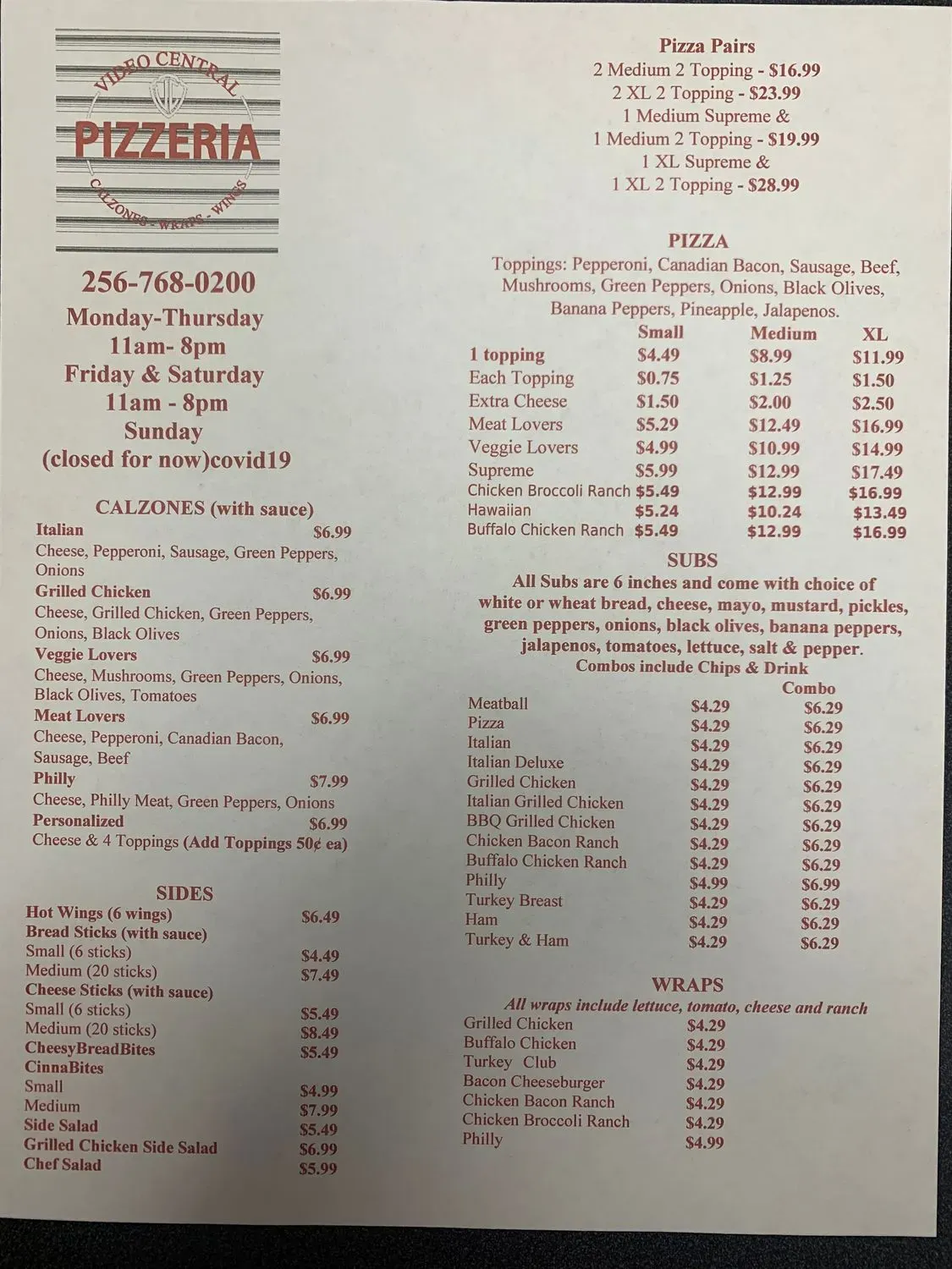 Menu 1