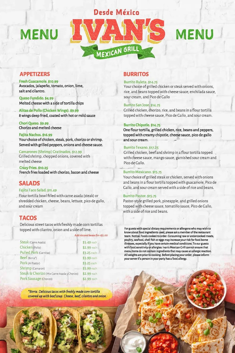 Ivan's Mexican Grill Menu - Updated October 2025