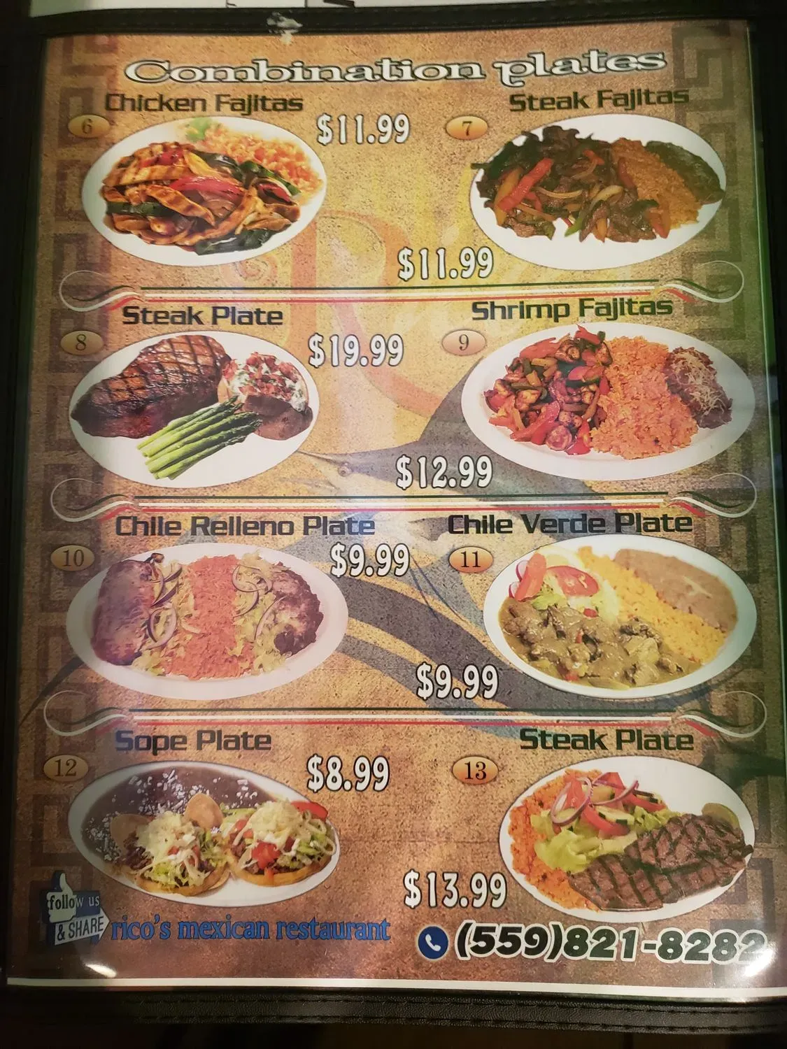 Rico's Restaurant Menu - Updated October 2025