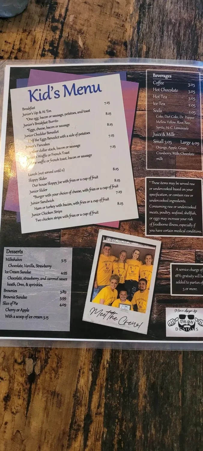 Order Up Menu - Updated October 2025