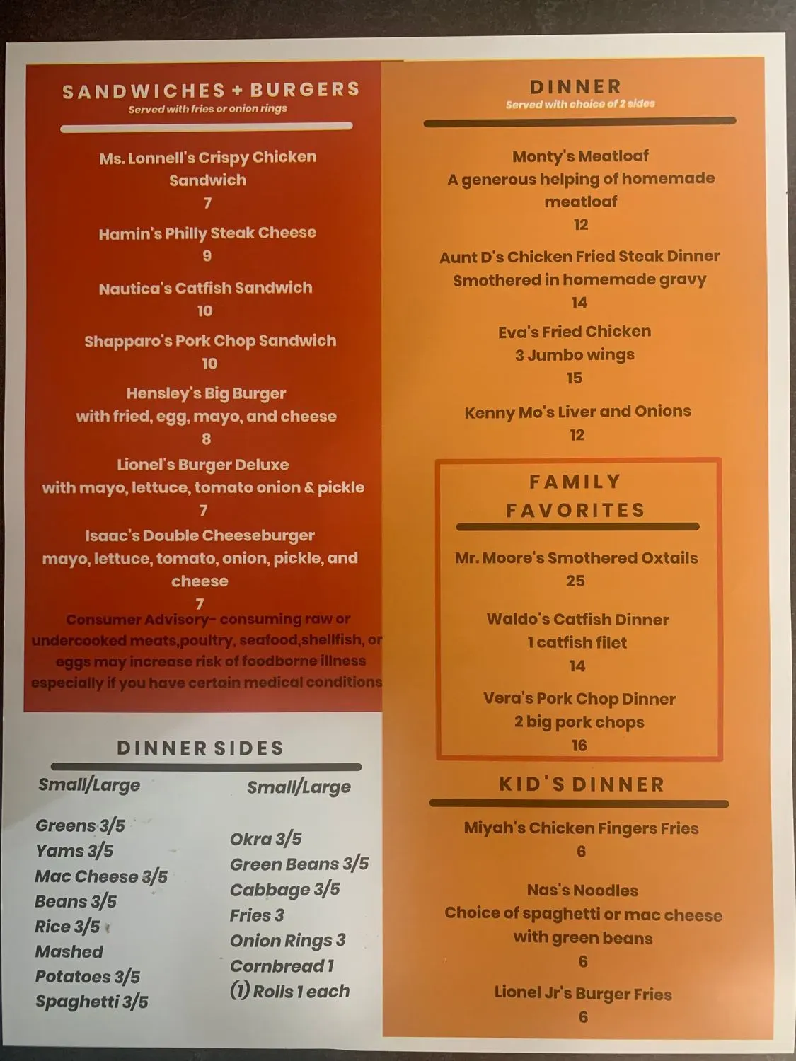 Menu 1