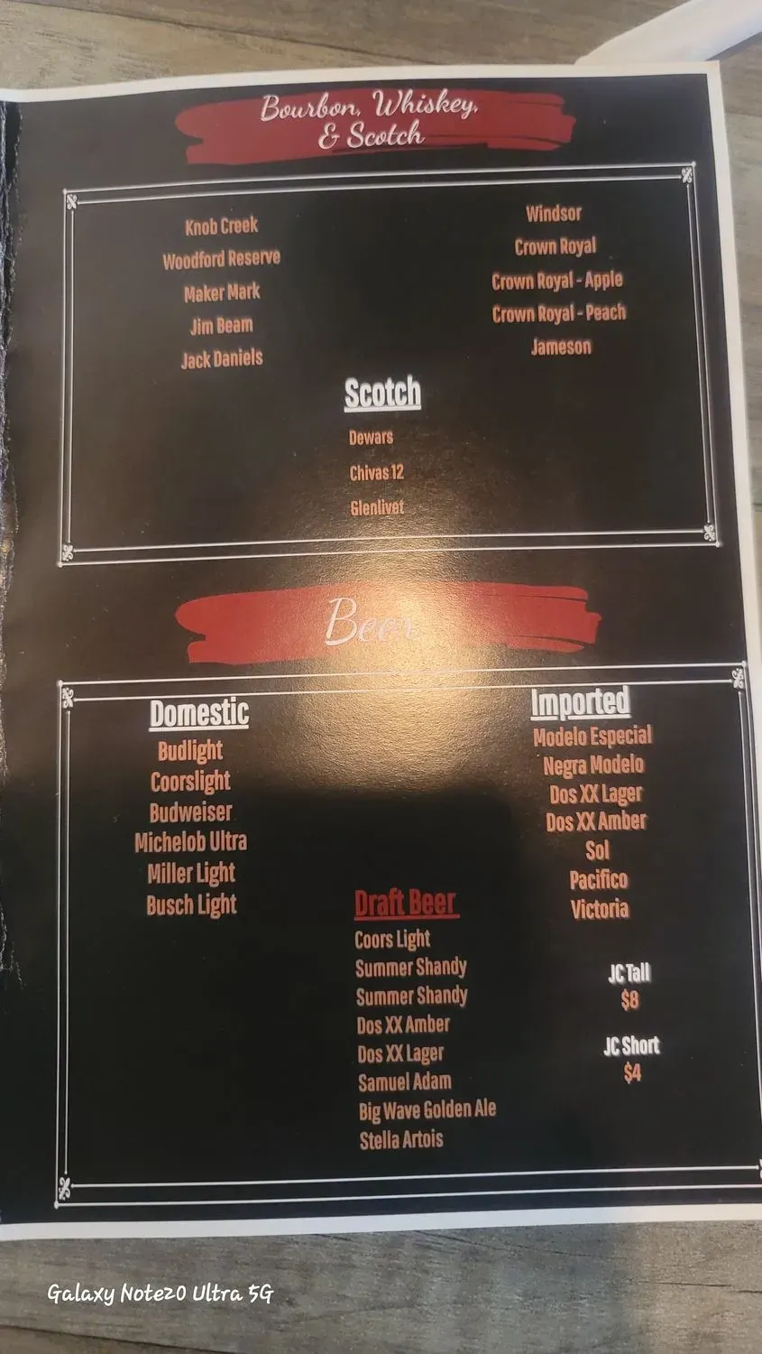 Jc’s Steakhouse Menu - Updated October 2025