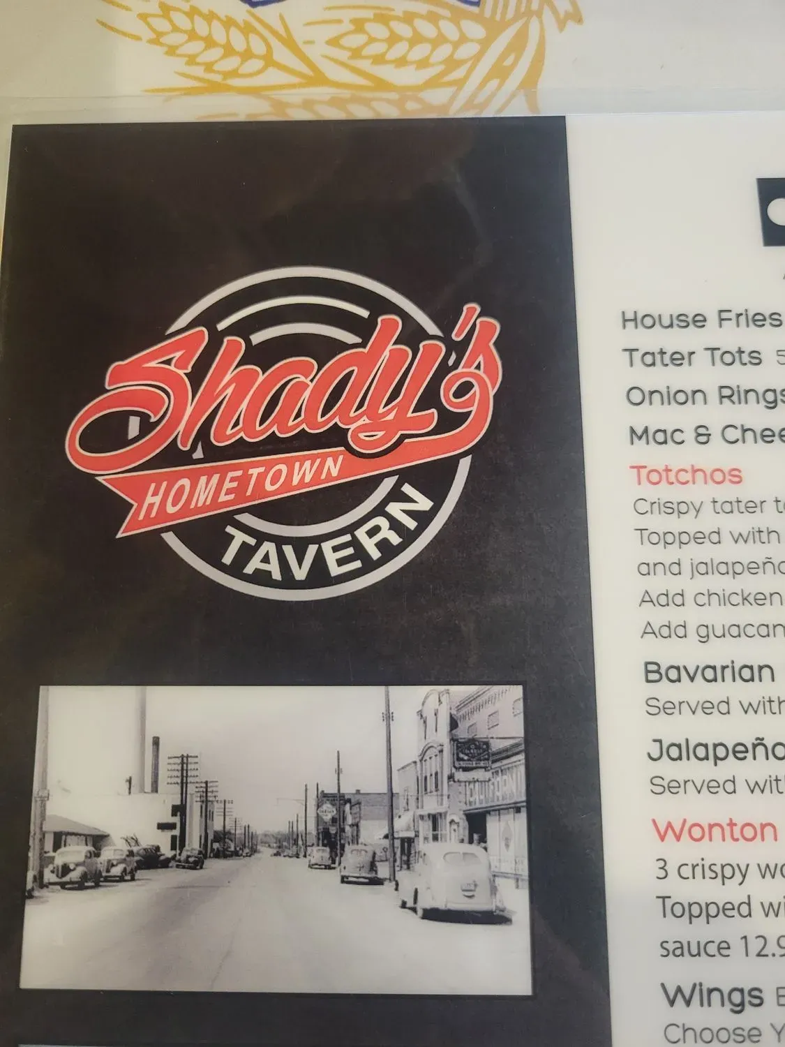 Shady's Hometown Tavern and Event Center Menu - Updated October 2025