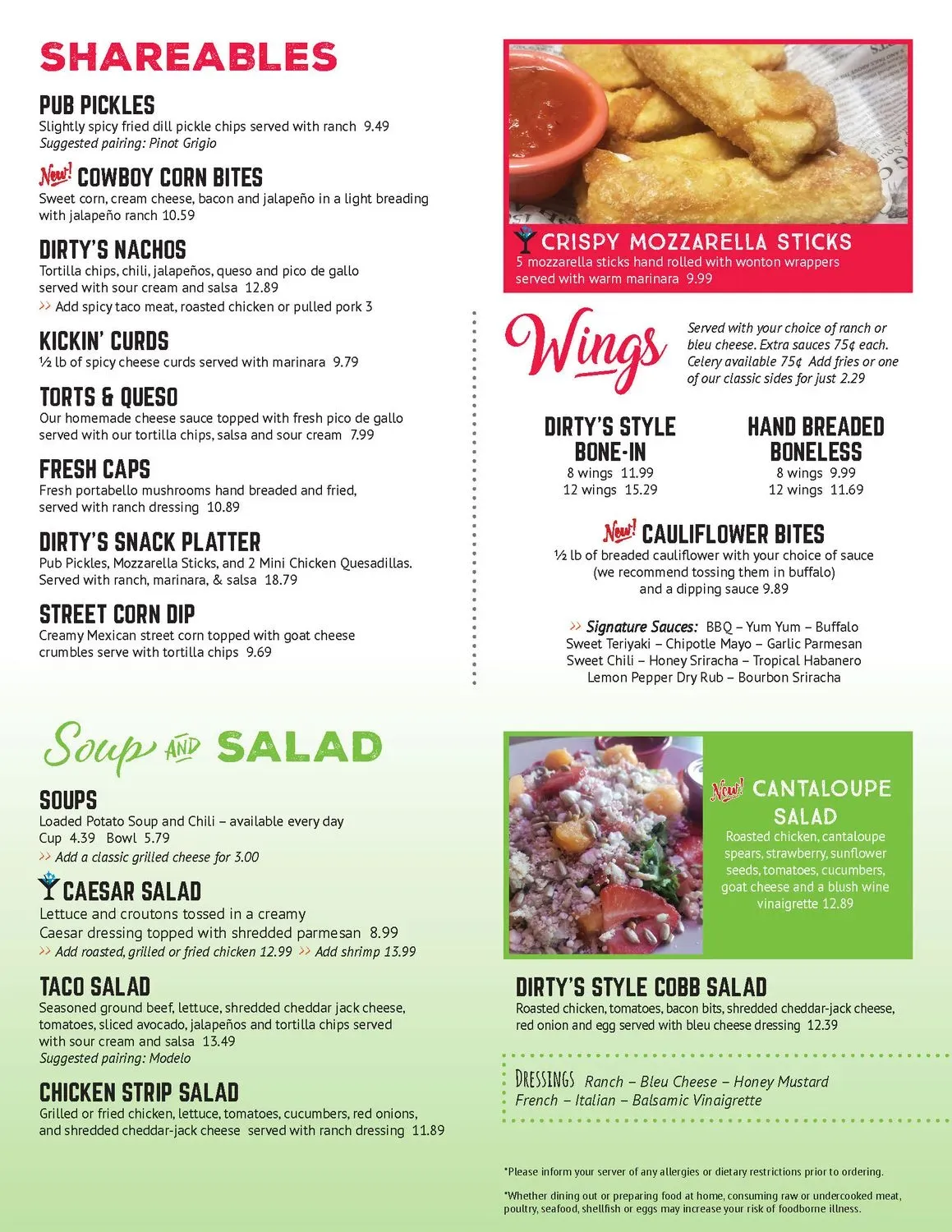 Dirty's Bar & Grill Menu - Updated October 2025