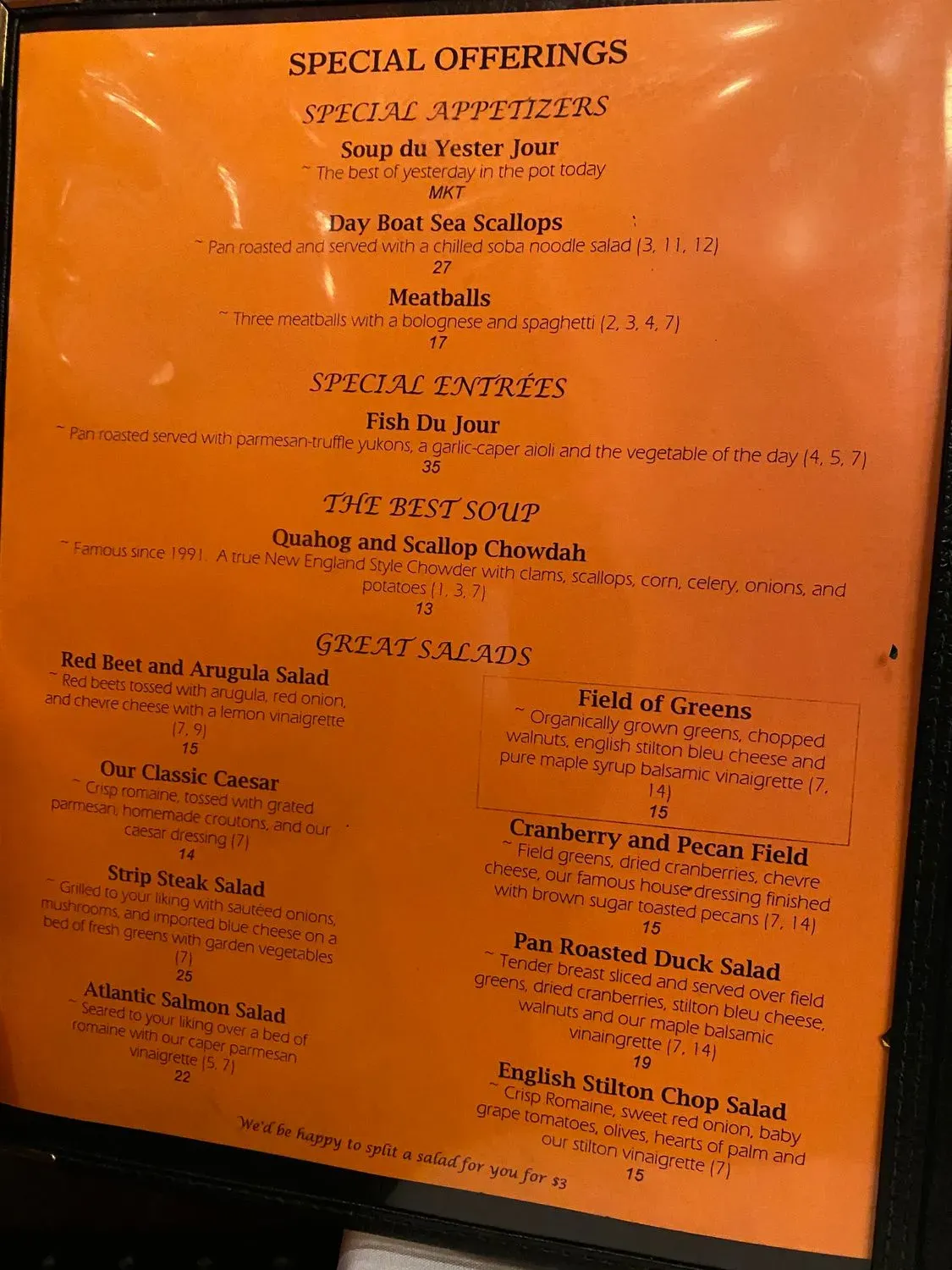 Nantuckets Restaurant Menu - Updated October 2025