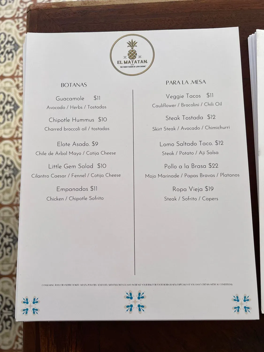 Menu 5