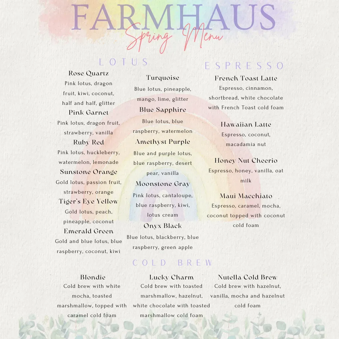 Farmhaus Coffee Company Menu - Updated October 2025