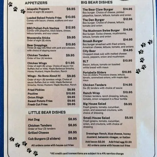 The Den Menu Williamstown, VT Checkle