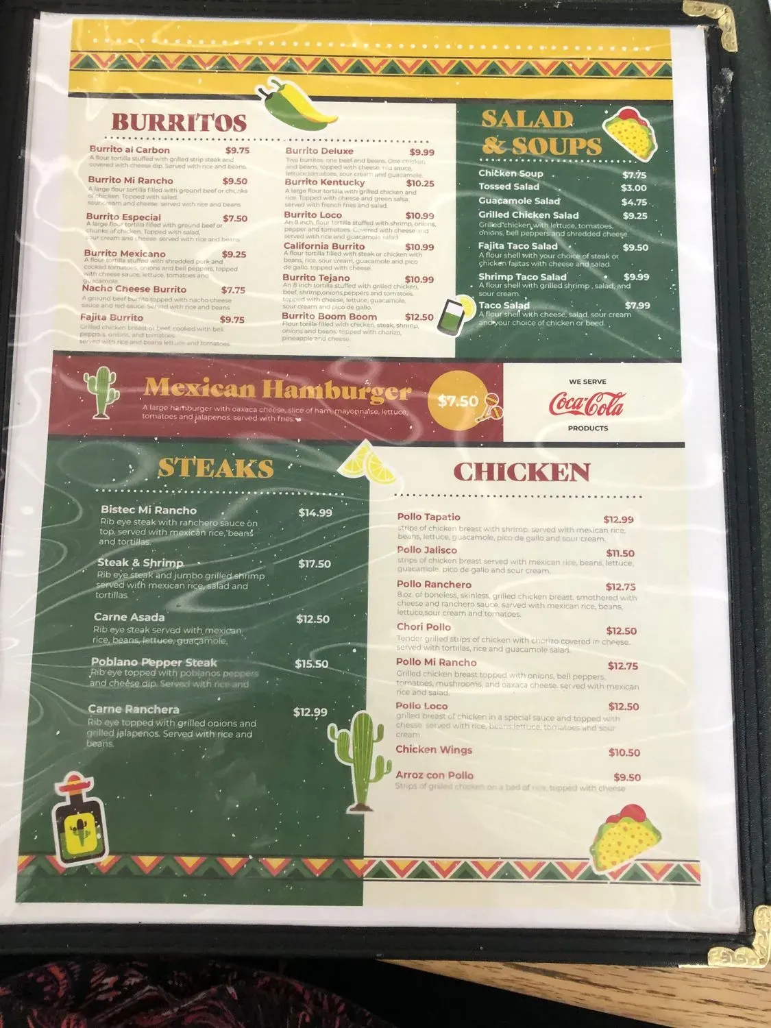 Mi Rancho Mexican Grill. Menu - Updated October 2025